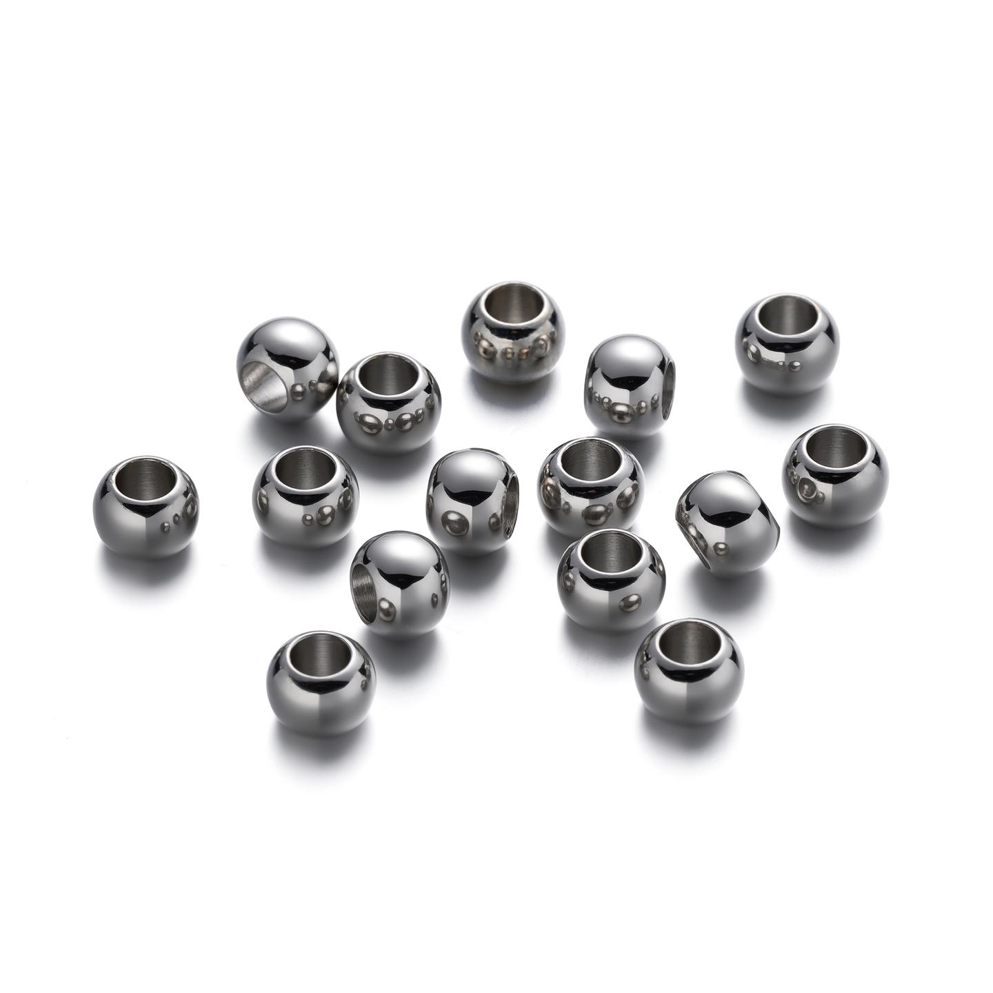 

10pcs 4 5 6mm 14K 18K Gold Plated Brass Round Bead Big Hole Spacer Beads For Jewelry Making DIY Bracelet Necklace Accessories 4mm