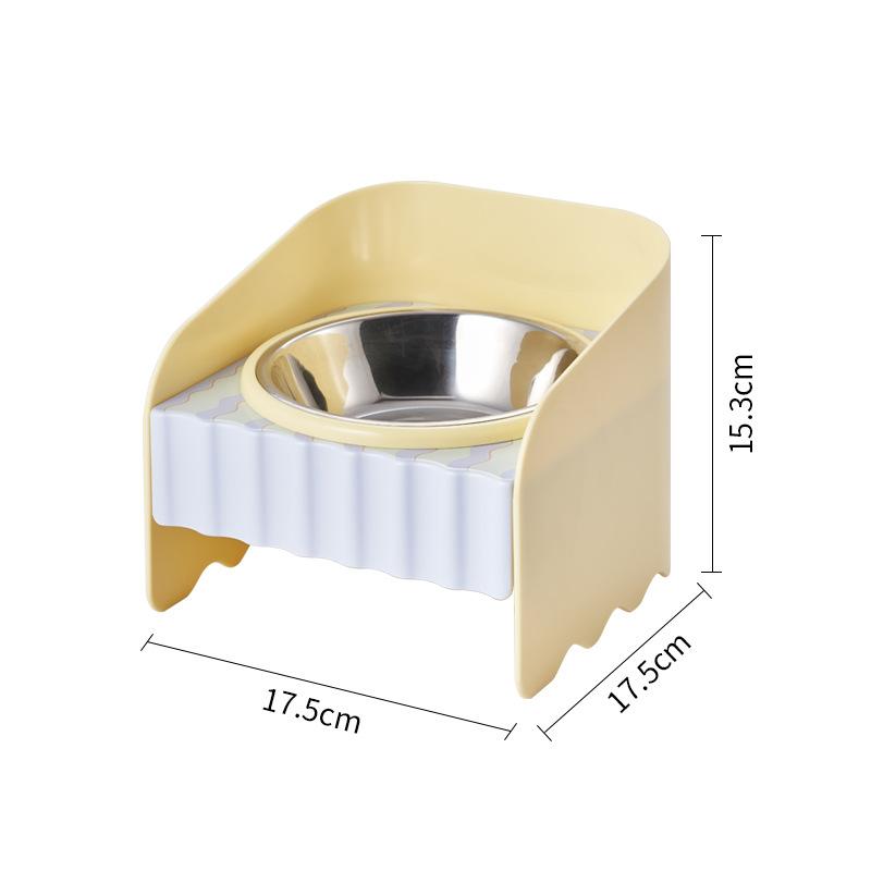 Elevated Stainless Steel Cat Bowl, Anti-Spill Raised Pet Feeder for Cats Small Dogs