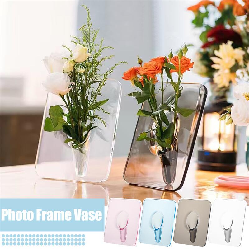 Creativity Art Photo Frame Vase Acrylic Desktop Plant Holder Aquatic Flower Arranger Hydroponic Flower Arrangement Home Decor