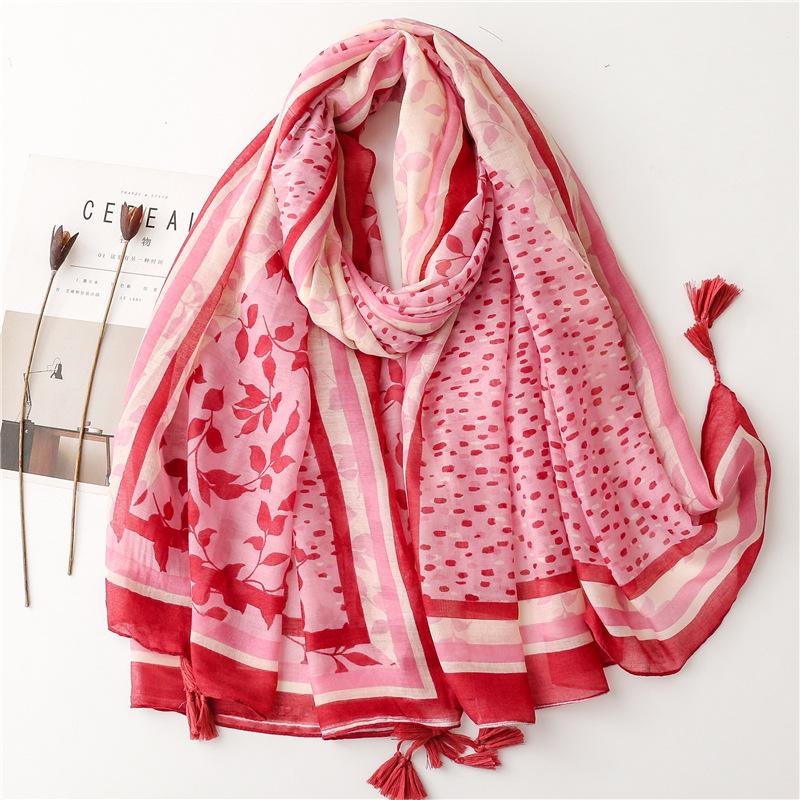 Lovely Animal Cat Pattern Tassel Viscose Shawl Scarf Lady High Quality Wrap Thin Pashmina Stole Bufandas Muslim Hijab 180*90Cm