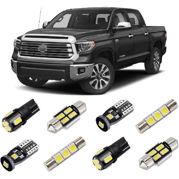 White LED Interior Light Kit for Toyota Tundra 2014 2015 2016 2017 2018 Super Bright 6000K Interior LED Bulbs Package + Cargo Lights + License