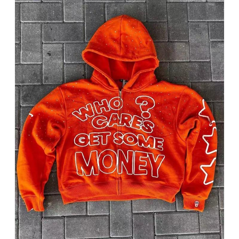 American Streetwear 3D Print Zip Y2K Hoodie Jacket Men Women
