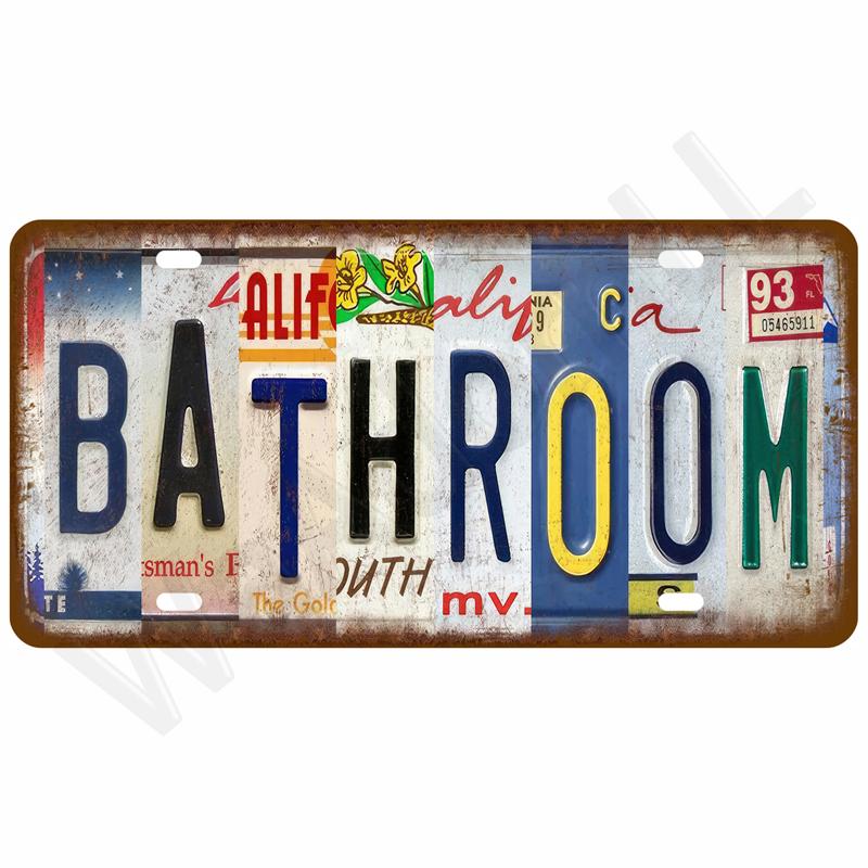 Vintage Metal Plate Tin Sign Plates Bar Retro Metal Sign Wall Art Mural Aesthetic Room Home Decor Items Poster Garage Decoration
