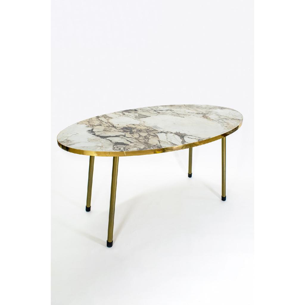 Coffee Table Ellipse Gold Metal Leg Efes Gold