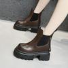 Thick-soled Cigarette Boots Women's 2025 Winter New Martin Boots Thick Heel Small Inner Height Increase 10cm Chelsea Short Boots