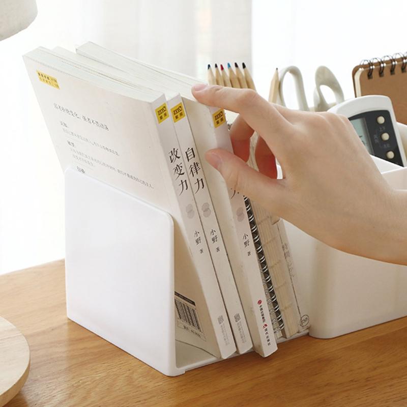 Practical Desk Organizer Holder Stationery Holder Book Holder with Expandable Bookend Multiple Compartments for Home