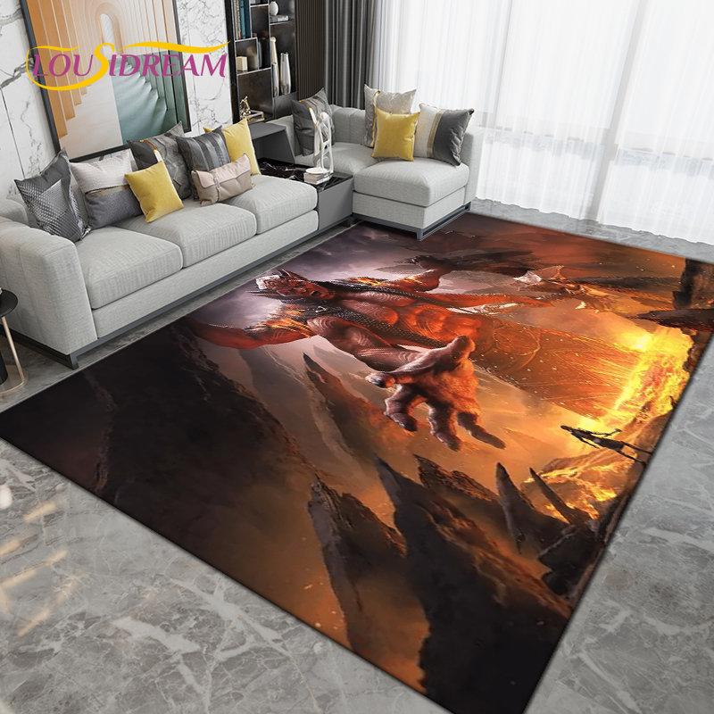 Alfombra grande para gamers de The Elder Scrolls, ideal para sala de estar, dormitorio, sofá, decoración, antideslizante para niños.