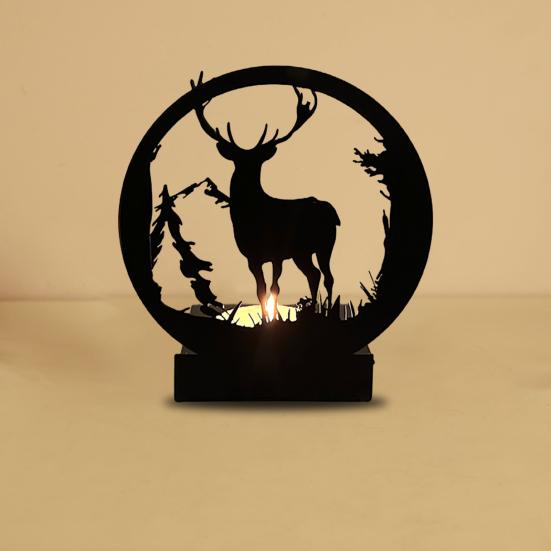 Elk Candlestick Design Create Warm Romantic Atmosphere Christmas Ornament for Home Decoration