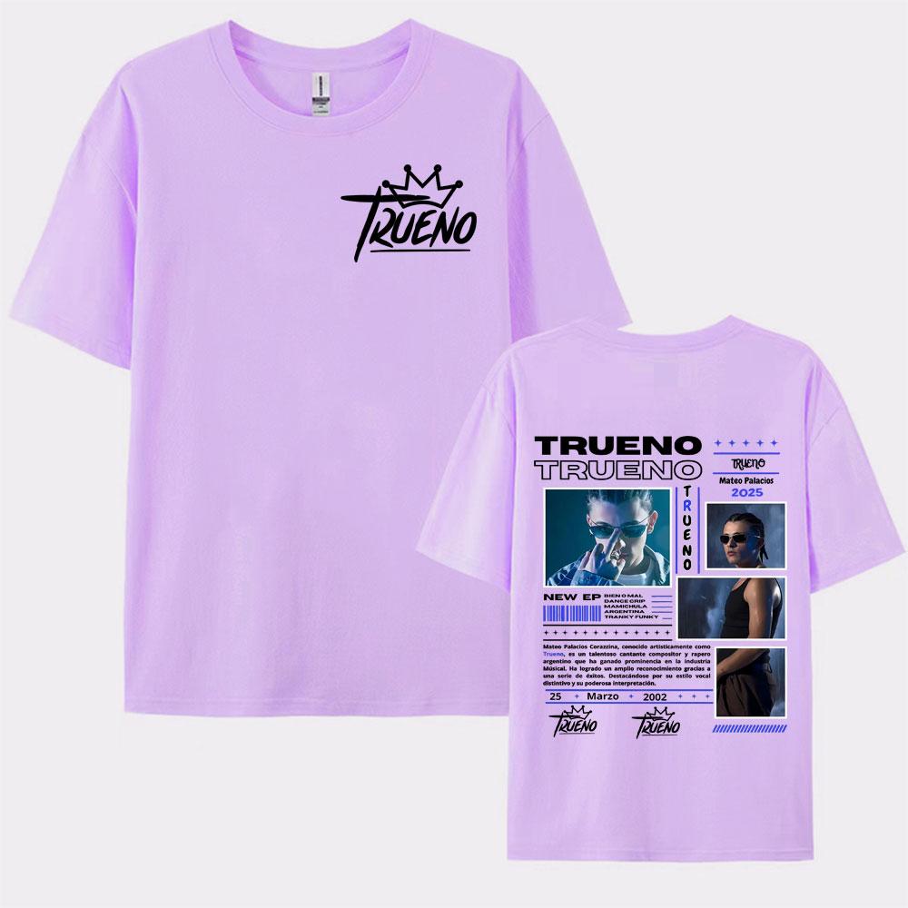 Rappeur Trueno Mateo Palacios Tournée d'Album 2025 Merchandising T-shirts Hommes Femmes 100% Coton T-shirts Hip Hop Décontracté Été T-shirt Pop Art