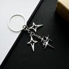 Elegant Silver Star Alloy Keychain Ornament