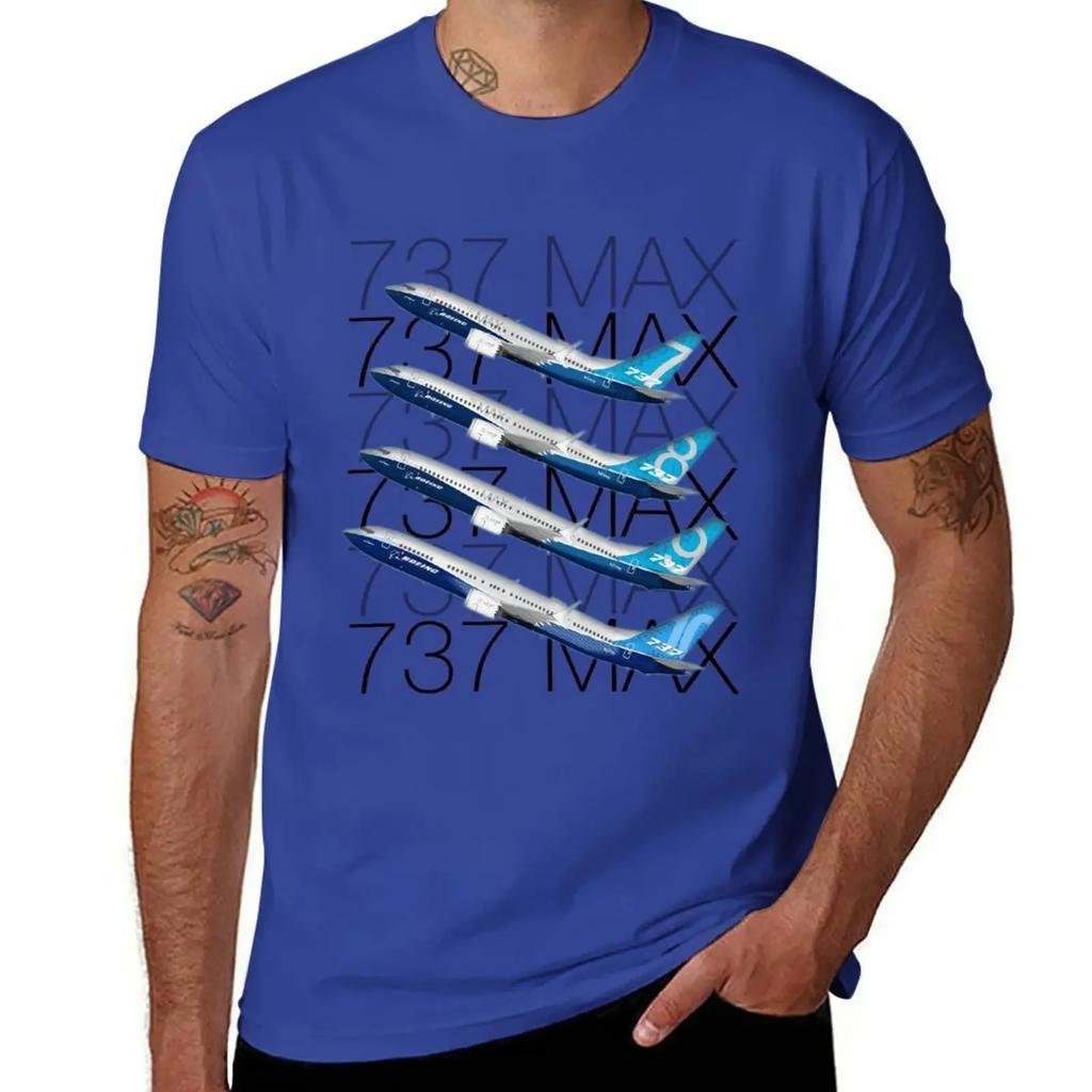 737 MAX Familiy TShirt Baggy Shirts Cute Clothes Tshirts for Men