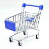 1:48 Mini Supermarket Shopping Cart Trolley Desktop Model Children's Toy Home Decoration Miniature