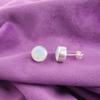 October Milky Opal Stone 925 Silver Anniversary Gift Stud Post Earrings Jewelry EE-150-18