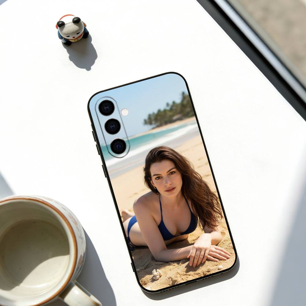 Anne Hathaway Phone Case Soft black For Samsung Galaxy A73,A72,A71,A70,A53,A52,A51