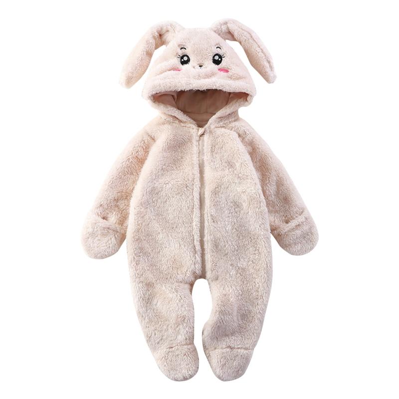 

Теплый детский комбинезон с длинными рукавами, плюшевый детский ромпер с мультяшным пандой, кроликом, медведем, детский комбинезон 59