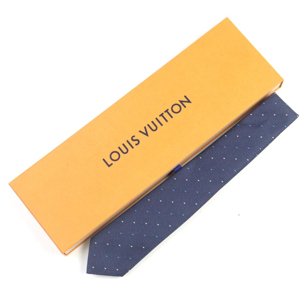 Excellent LOUIS VUITTON Tie Cravate LV Signature All-over Logo Pattern, Silk Men M78045 Used
