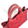 PRADA Logo Canapa SS MINI Bag Tote Bag Hand Bag Canvas Red