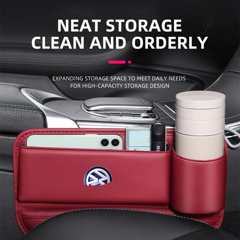 Car Seat Gap Storage Box Water Cup Holder Car Accessories For Volkswagen VW GTI Rline R Polo Golf MK8 Passat Magotan Tiguan
