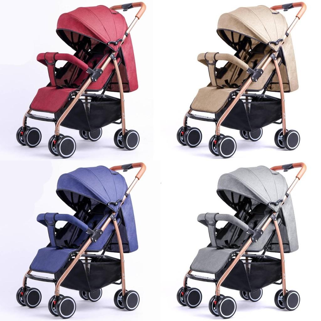 Wheeled Four Baby Stroller Lightweight Foldable Convertible Seat Outdoor Tools