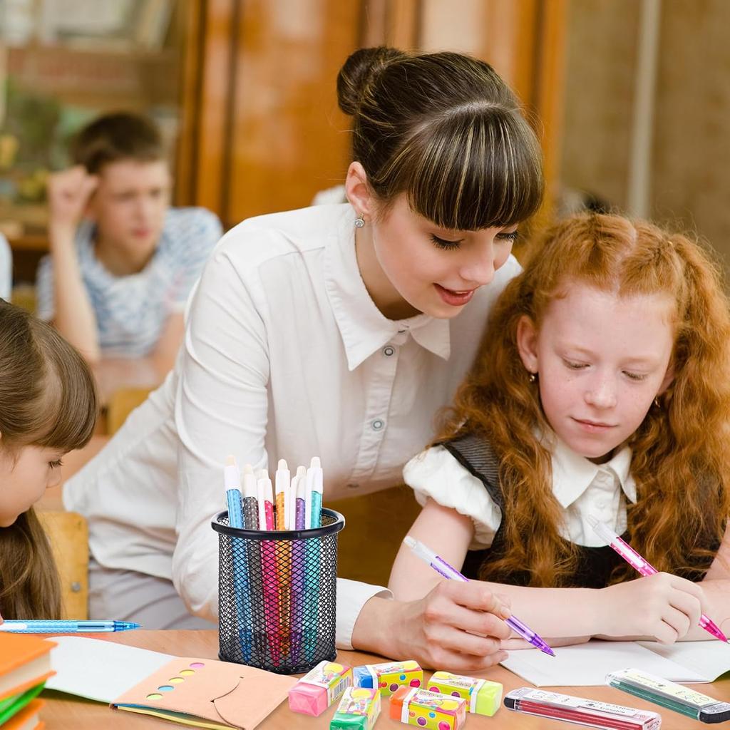 18 Pcs 0.7mm Color Mechanical Pencil Set Back to School Supplies Kit Include Color Mechanical Pencil Refills Erasers Sticky Notes Stationary Supplies