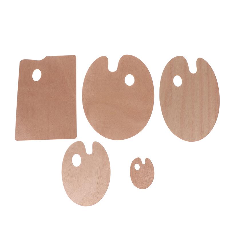 Holzfarbpalette mit Daumenloch Holzmalpalette Farbmischung Oval Quadrat Ölfarbpalette Aquarellpalette
