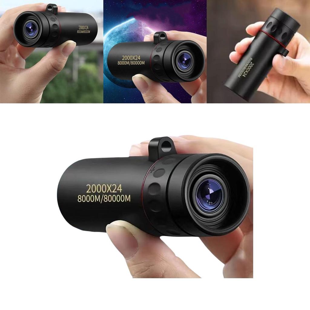 Hög effekt 2000x24 Monokulärt teleskop med universell telefonadapter för campingresor