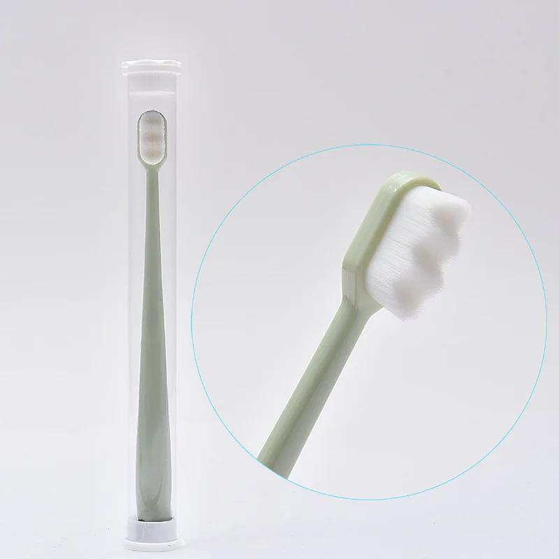 Environmentally Toothbrush Ultra-fine Soft Flat And Waves Head Deep Cleaning Teeth Adult kids Manual Toothbrush For Oral Care