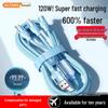 120W Fast Multi-Charging Cable: 3-in-1 for Apple, Huawei, Android, Type-C