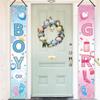 2pcs Gender Reveal Porch Hanging Banner Blue and Pink Hanging Flags Polyester Couplet Gender Reveal Party Decoration