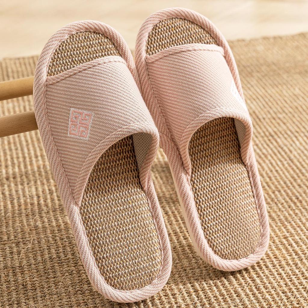Men's Luxury Breathable Linen Slippers - 2025 Summer Non-Slip Casual Style