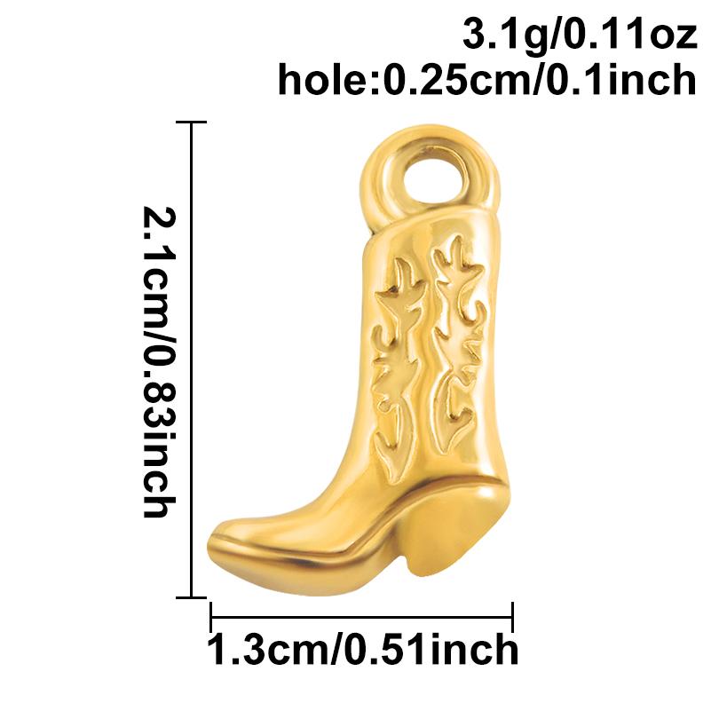 4pcs Mix Boots Pendants For Jewelry Making Supplies Clothing Accessories Stainless Steel Charm Bulk DIY Keychain Necklace Charms