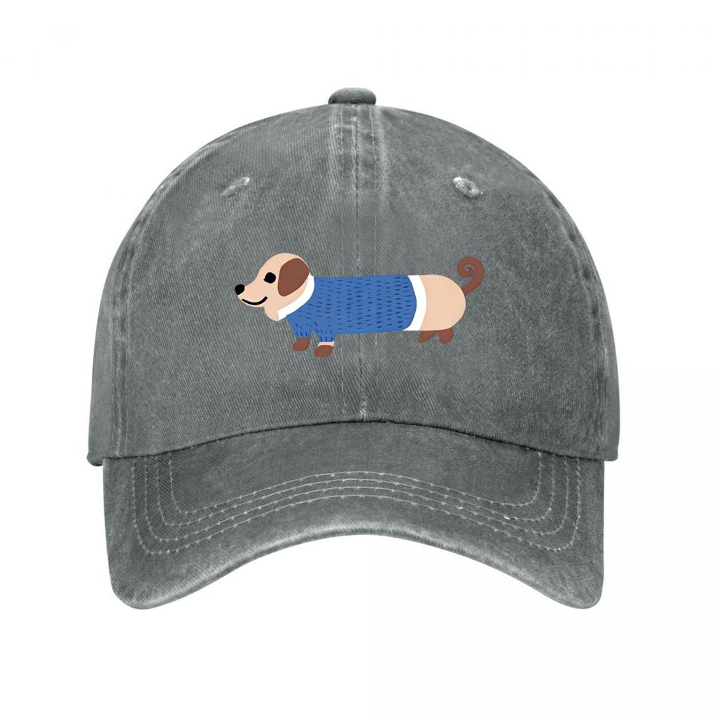 Black Vintage Baseball Cap With Dachshund New Vintage Washed Cotton Baseball Cap Parent Kids Sun Hats