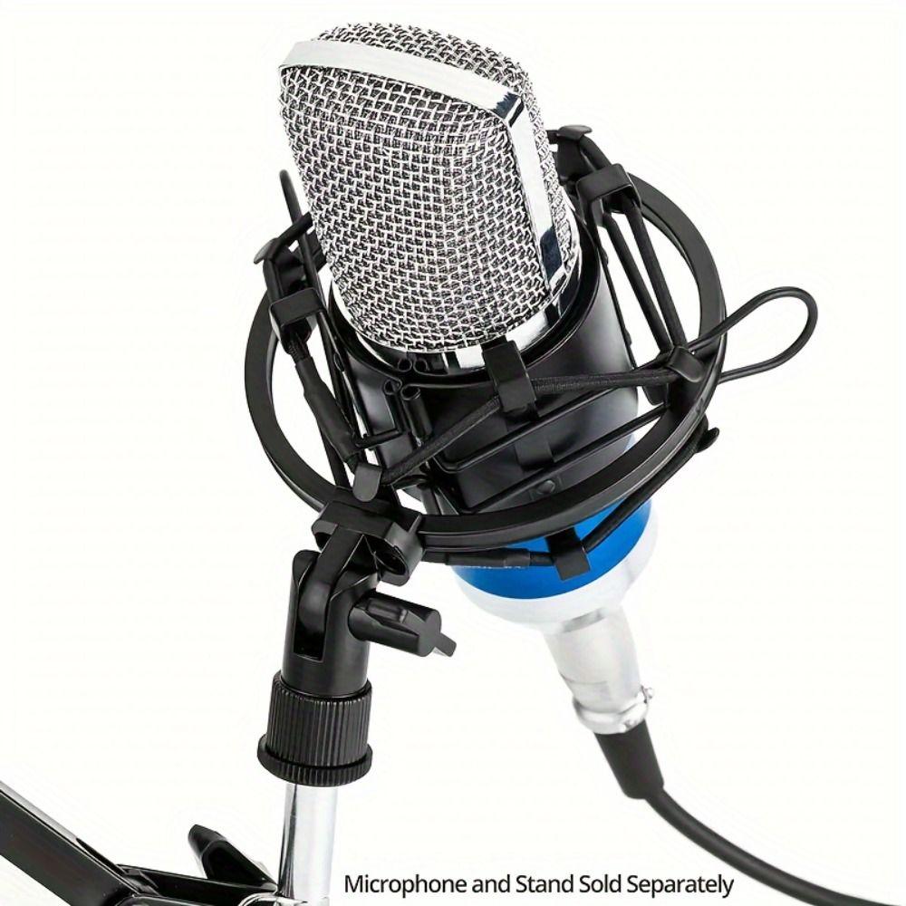 Black/Silver Metal Microphone Shock Mount Adjustable Microphone Mount Holder  Studio Recording