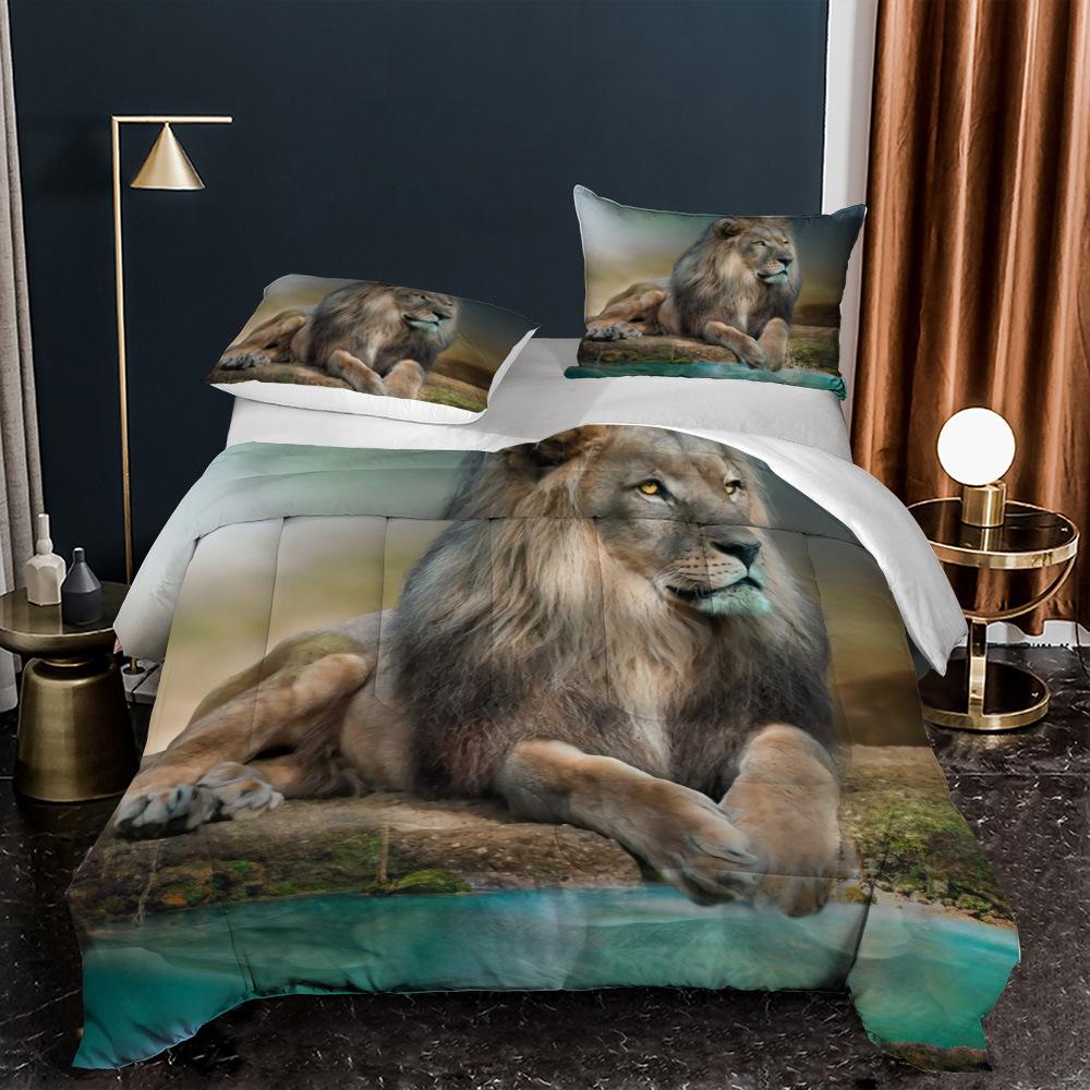 Kemila – parure de lit King of the Forest, housse de couette et taie d'oreiller, tigre et léopard, impression numérique 3D, pour lit Double
