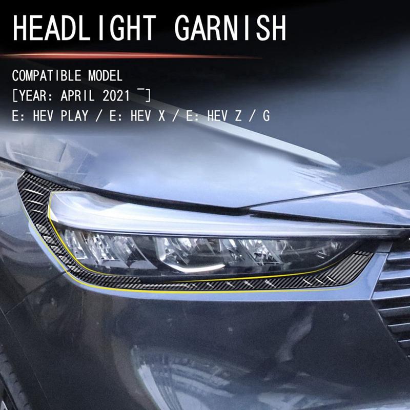 Car Styling Front Headlights Eyebrows Eyelids Trim Strip for Honda HRV HR-V Vezel -2023 Lamp Eyelash Stickers B