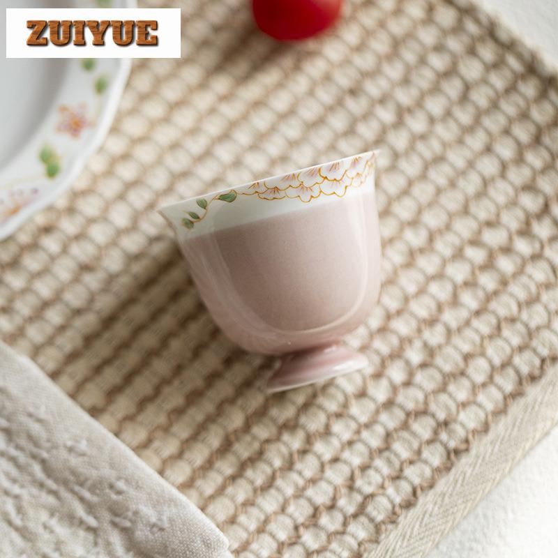 60ml Hand-painted Lace Jade Mud Teacup Elegant Tea Bowl Single Cups Tea-tasting Personal Cup Jianzhan Master Cups Drinkware Gift