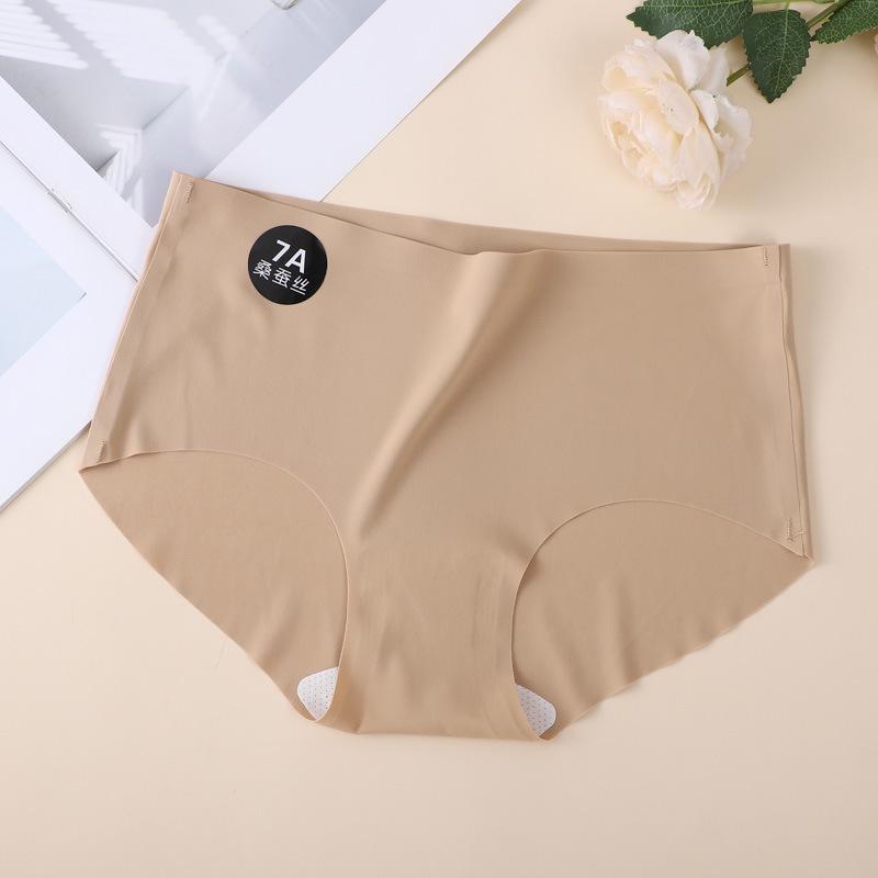 Women's Seamless Mid-Waist Yoga Panties - Ice Silk, Breathable, Quick-Drying, Antibacterial