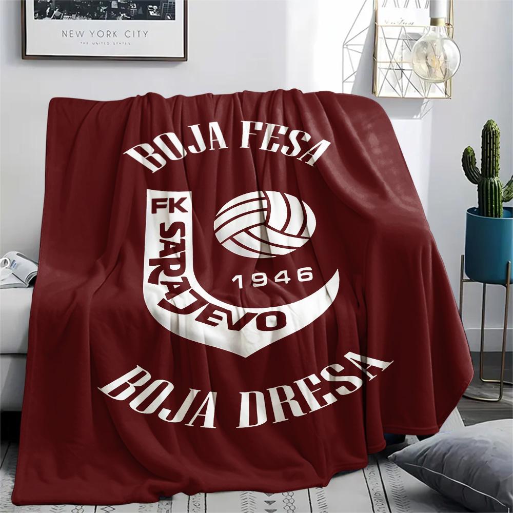 FK Sarajevo Print Flannel Blanket, High quality Comfortable for All Seasons, Home Decor, Warmth and Comfort, Perfect for Christmas Gifts