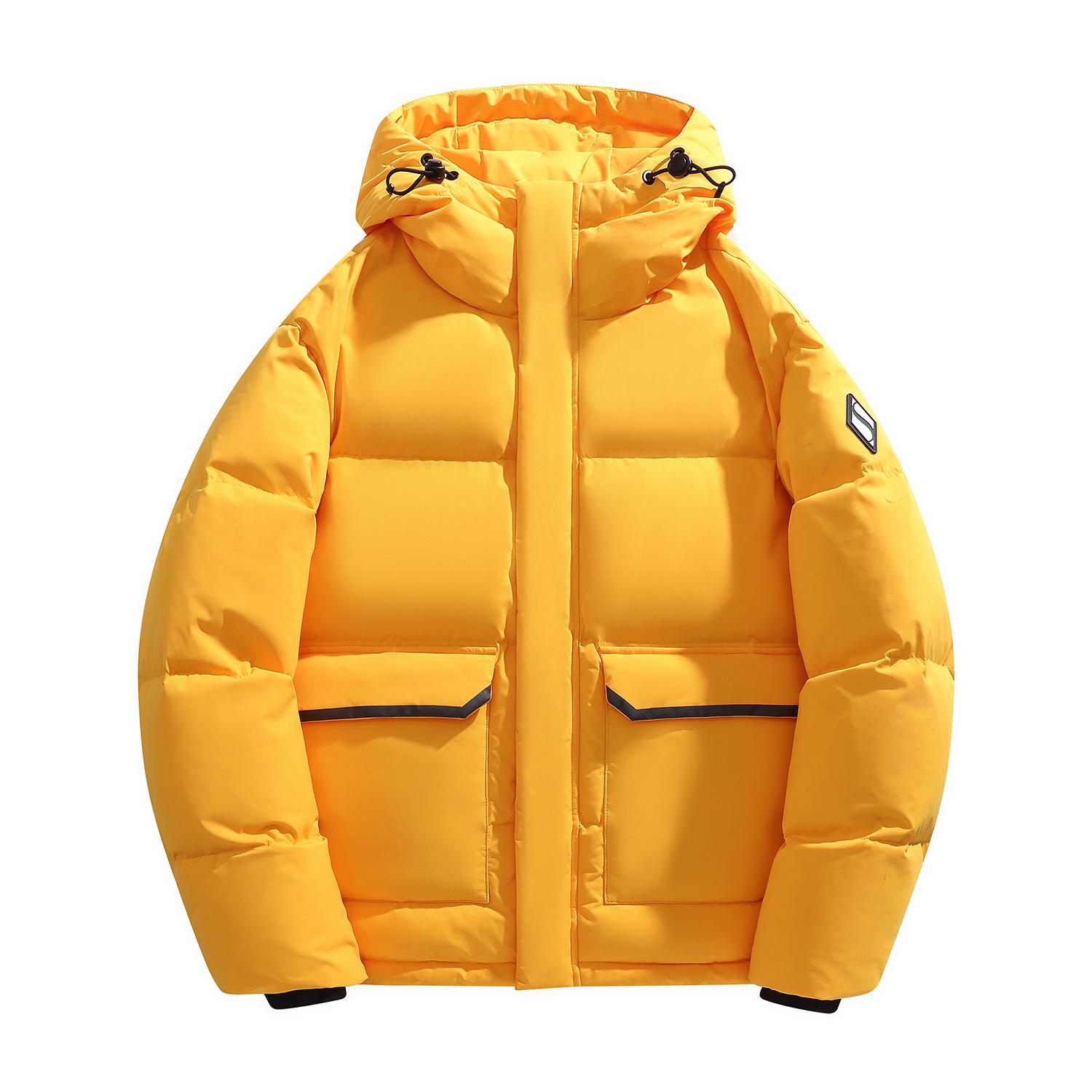 Skechers Diamond Series Hooded Pocket Short Solid Color Down Jacket Unisex Jacket Cadmium-Yellow L424U278B-00H4 XS