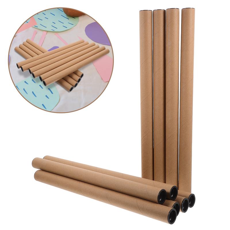 10 Peças Tubo de Envio de Papel Kraft Marrom Suporte para Cartaz Tubos de Papelão Para Embalagem Obras de Arte Gráficos Mapas Desenho Armazenamento