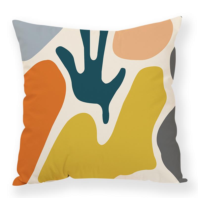 Ins Abstract Modern Simple Plush Pillowcase Line Decoration Pillow Car Office Waist Rest