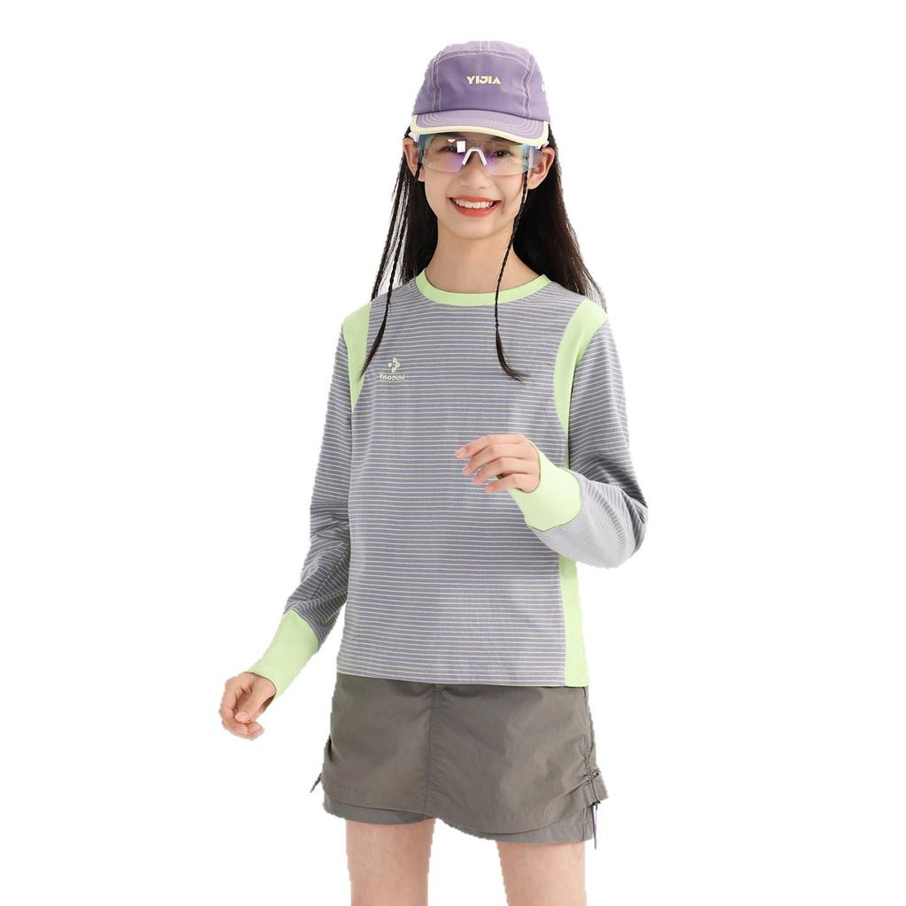 Tao Town Mädchen Herbst Gestreiftes Langarm-T-Shirt - Lässige Mode Basisschicht für Kinder