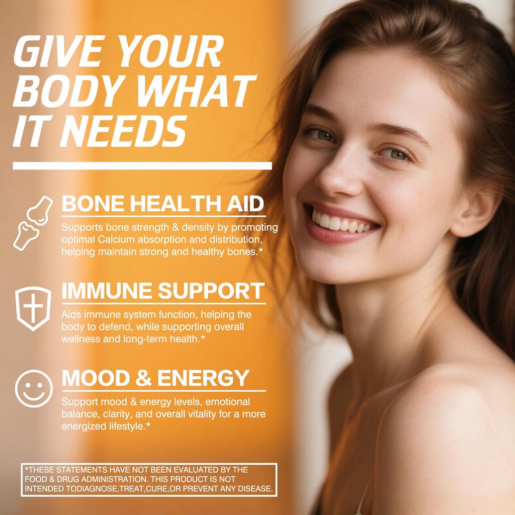 Vegetarisches Vitamin D3 + K2 - Bio D3 5000 IE + Klinisch geprüftes Vitamin K2 100 mcg - Knochenunterstützung