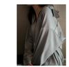 Women's Retro Hong Kong Style Loose White Satin Shirt