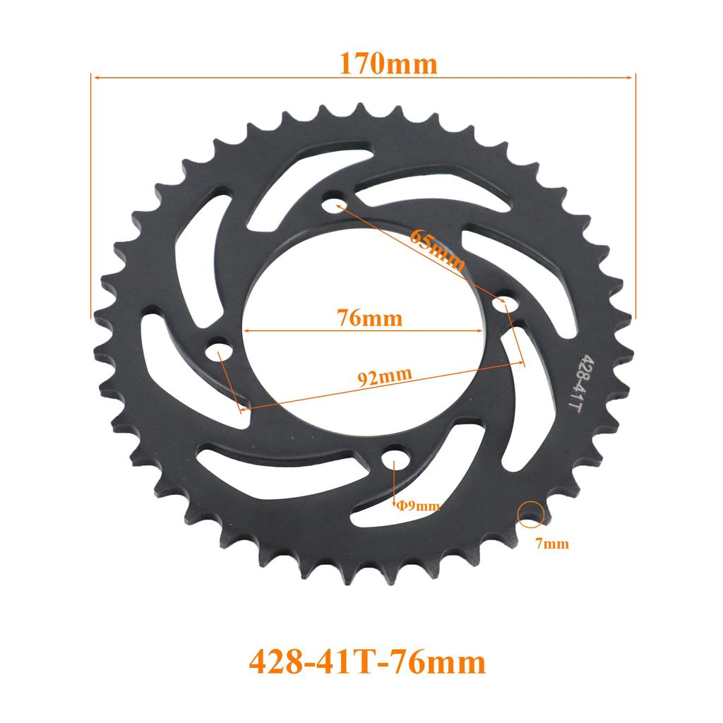 428 Chains 37T/40T/41T/43T/48T 37MM-76MM Motorcycle Chain Sprockets Rear Back Sprocket Cog For 110cc 125cc 140cc Dirt Pit Bike