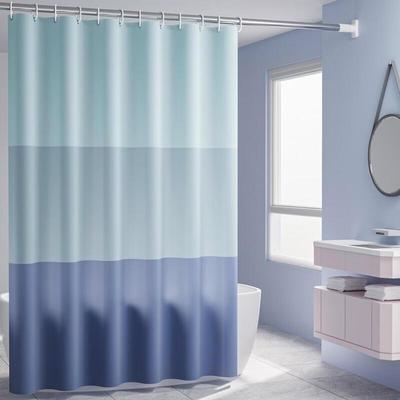 Handun Striped Waterproof PEVA Shower Curtain Set