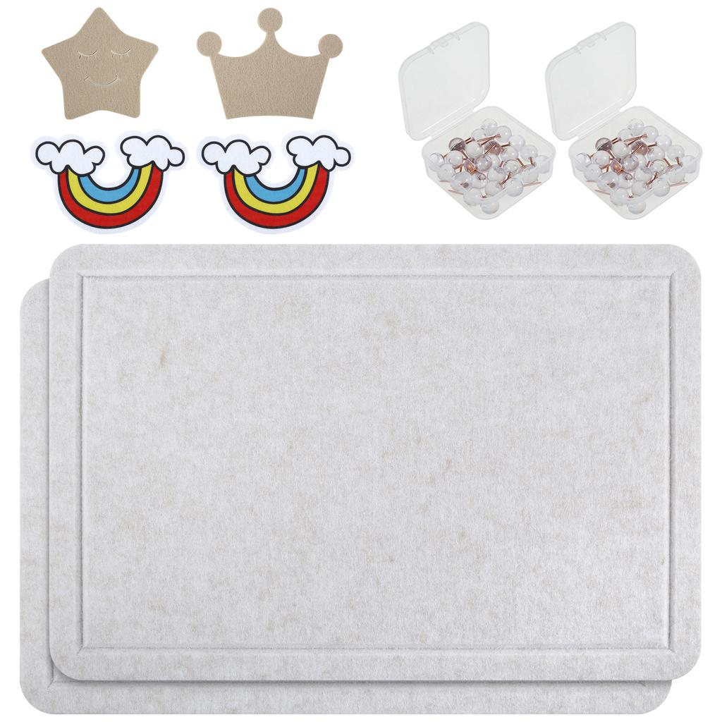 2 st Filttavla 40x60cm Korktavla Alternativ Filt Anslagstavla för Väggar Hemmakontor Klassrumsinredning Fotoväggstavla