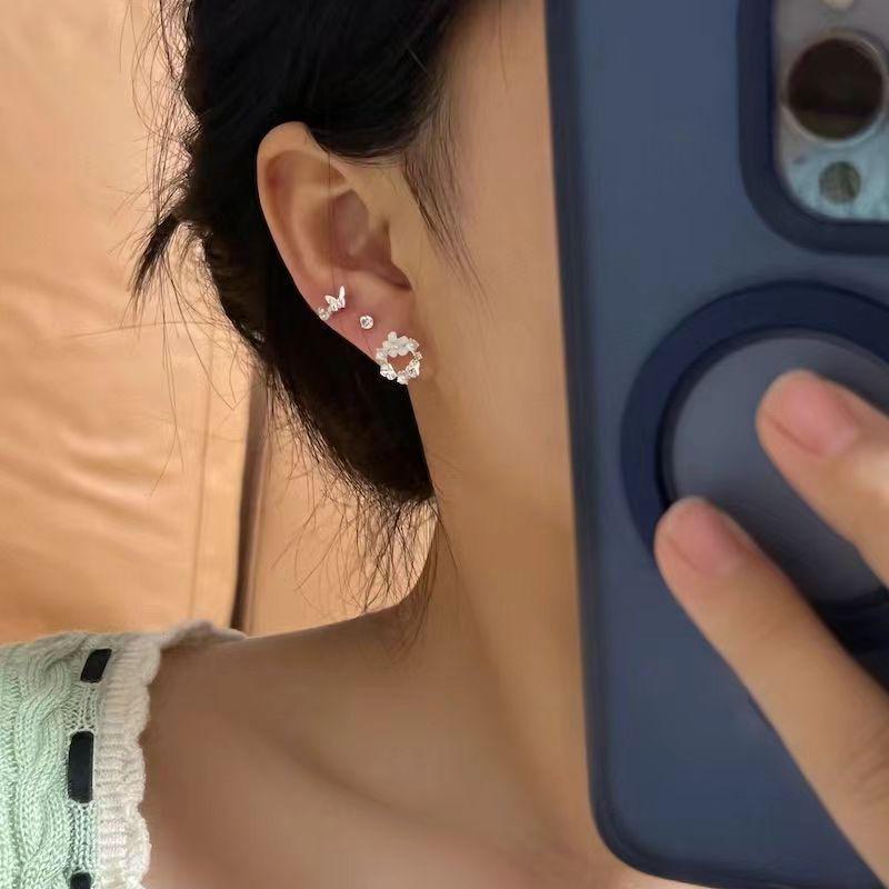 Exquisite Fairy Butterfly Flower Earrings Set - 3 Pairs for Everyday Elegance