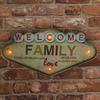 Znak Metalowy Retro Led Welcome Family Forever Light