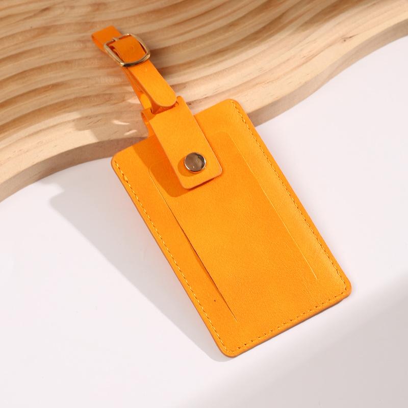 PU Leather Luggage Tag Suitcase Address Label Travel ID Clip Business Boarding Case Accessories